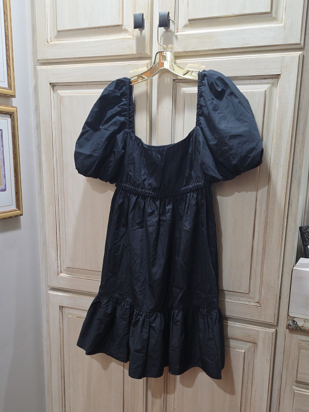 Derek Lam Black Puff Sleeve Mini Dress $450